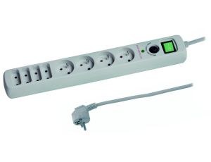 Przedłużacz 8-gniazdowy, 1,5m z filtrem przepięciowym, z wyłącznikiem, 3x1,0mm OWY 25026