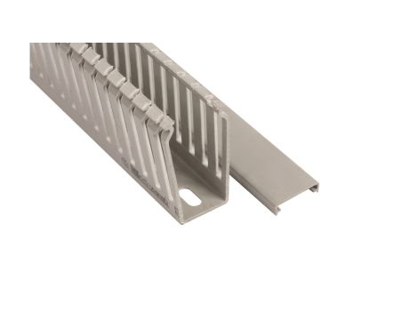 Korytko grzebieniowe samogasnące 25x60 szare z pokrywą UV ECS2560 /2m/ (opak. 70m)
