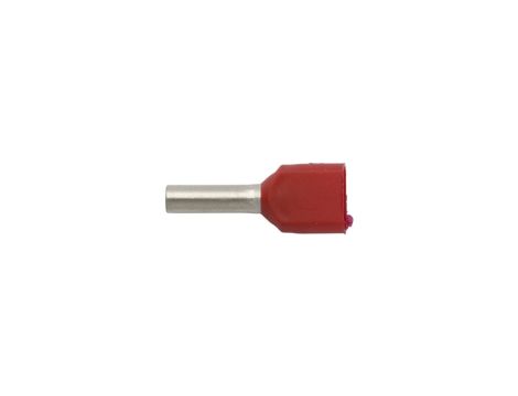 Końcówka tulejkowa izolowana HI 2X1/8 DIN czerwona E08KH-02020104801 /100szt./