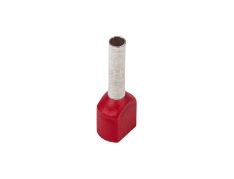 Końcówka tulejkowa izolowana HI 2x1/10 DIN czerwona E08KH-02020105001 /100szt./