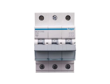 Wyłącznik nadprądowy 3P C 16A 6kA AC MCN316E