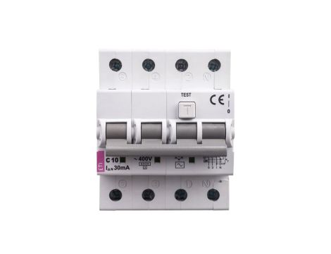 Wyłącznik różnicowo-nadprądowy 4P 10A C 0,03A typ AC KZS-4M 002174022