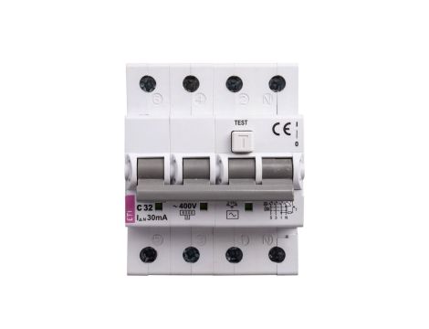 Wyłącznik różnicowo-nadprądowy 4P 32A C 0,03A typ AC KZS-4M 002174027