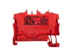 Złączka szynowa 2-przewodowa 1,5mm2 czerwona 2001-1203 TOPJOBS