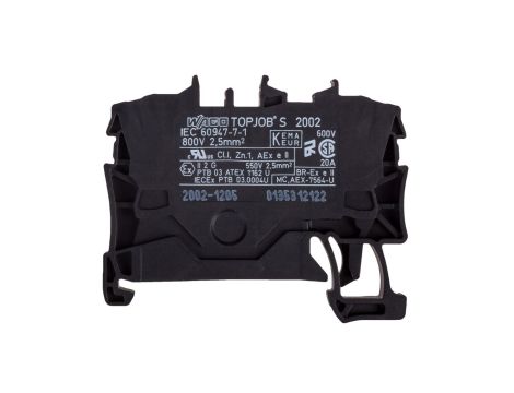 Złączka szynowa 2-przewodowa 2,5mm2 czarna 2002-1205 TOPJOBS