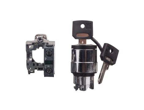 Przełącznik 2 położeniowy klucz 22mm czarny 1Z bez samopowrotu XB4BG41