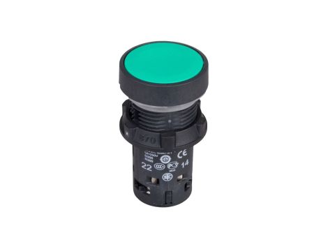 Przycisk sterowniczy 22mm zielony z samopowrotem 1Z+1R XB7NA35