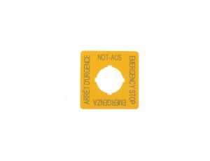 Tabliczka opisowa żółta kwadratowa 50x50mm EMERGENCY STOP M22-XYK1 216484