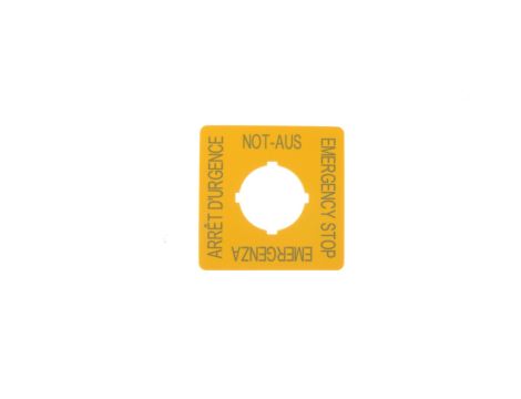 Tabliczka opisowa żółta kwadratowa 50x50mm EMERGENCY STOP M22-XYK1 216484