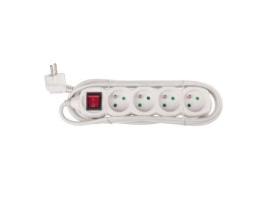 Przedłużacz z wyłącznikiem 4-gniazda z/u 3m /H05VV-F 3G1/ biały P1413