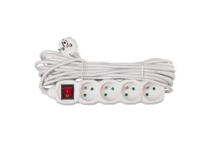 Przedłużacz z wyłącznikiem 4-gniazda z/u 10m /H05VV-F 3G1/ biały P1410