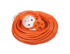 Przedłużacz ogrodowy 1-gniazdo b/u 15m /H05VV-F 2x1/ pomarańczowy P01315