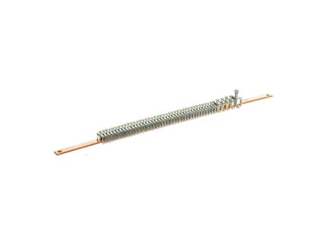 Szyna zbiorcza miedziana 12x4x455mm z zaciskami przyłączeniowymi 037302