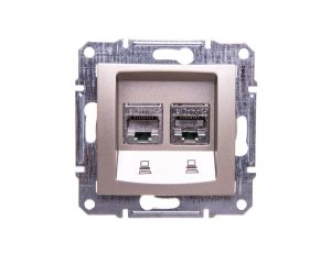 Sedna Gniazdo satyna 2xRJ45 5e FTP SDN4600168