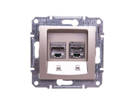 Sedna Gniazdo satyna 2xRJ45 5e FTP SDN4600168