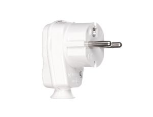 Wtyczka kątowa 10/16A 2P+Z IP20 Uni-Schuko biała 9002214