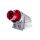 Wtyczka odbiornikowa 63A 4P 400V czerwona IP67 POWER TWIST 534-6