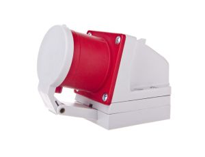 Wtyczka odbiornikowa z klapką 32A 4P 400V czerwona IP44 524-6d