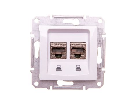 Sedna Gniazdo biały podwójne komp RJ45 kat.5e ekran SDN4600121