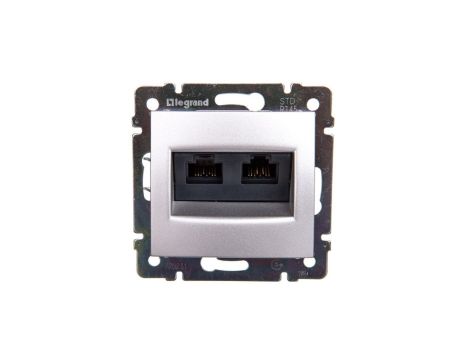 VALENA Gniazdo aluminium 2xRJ45 Cat5e UTP 770231 770231