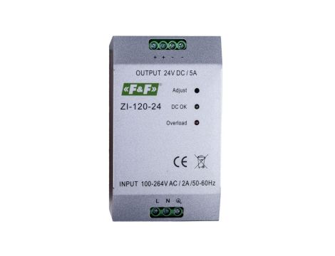 Zasilacz impulsowy 230VAC/24VDC 120W 5A ZI-120-24V