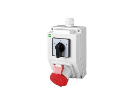 Zestaw instalacyjny z gniazdem 16A 5P RS-Z (L-0-P) czerwony 6271-20