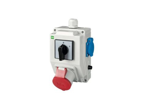 Zestaw instalacyjny z gniazdem 32A 5P+2P+Z RS-Z (0-1) czerwony 6275-00
