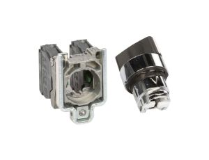 Przełącznik 3 położeniowy pokrętło 22mm czarny 2Z bez samopowrotu XB4BD33