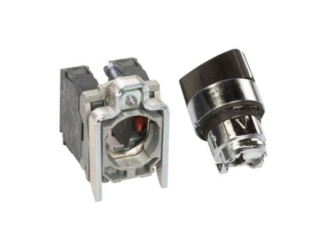Przełącznik 2 położeniowy pokrętło 22mm czarny 1Z 1R bez samopowrotu XB4BD25