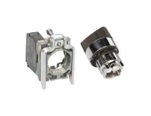 Przełącznik 2 położeniowy pokrętło 22mm czarny 1Z bez samopowrotu XB4BD21