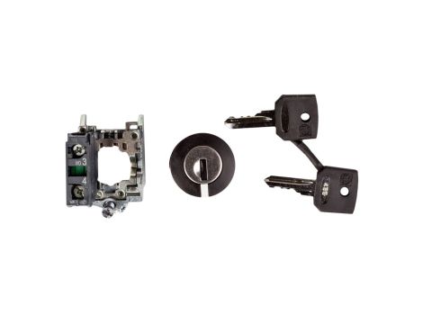 Przełącznik 2 położeniowy klucz 22mm czarny 1Z bez samopowrotu XB4BG21