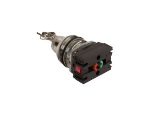 Przełącznik 2 położeniowy klucz 30mm srebro 1Z 1R bez samopowrotu W0-NEF30-B XY