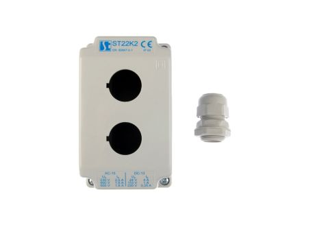 Obudowa kasety 2-otworowa 22mm szara IP65 ST22K200