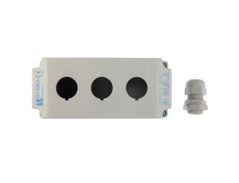Obudowa kasety 3-otworowa 22mm szara IP65 ST22K300