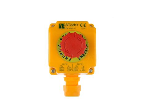 Kaseta z przyciskiem bezpieczeństwa przez obrót 1Z 1R IP65 ST22K108-1