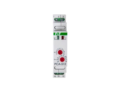 Przekaźnik czasowy 1P 10A 0,1sek-576h 12-264V AC/DC opóźnione wyłączenie, PCA-512UNI