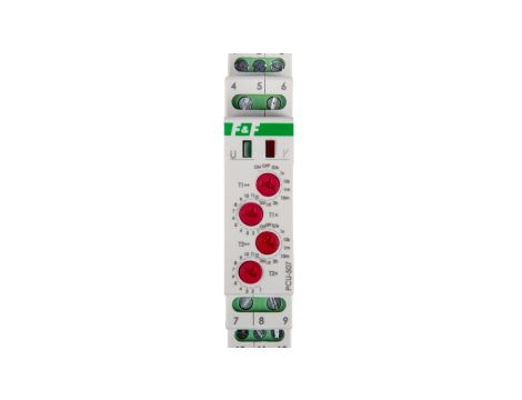 Przekaźnik czasowy 2P 8A 0,1sek-576h 230V AC opóźnione załączenie/wyłączenie - cykliczne PCU-507