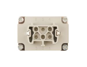 Wkład złącza 6P+PE żeński 16A 500V EPIC H-BE 6 BS 10191000