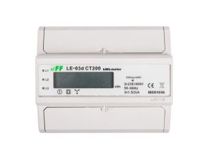 Licznik energii elektrycznej 3-fazowy 5A 230/400V do współpracy z przekładnikiem 200/5A wyświetlacz LCD LE03D-CT200