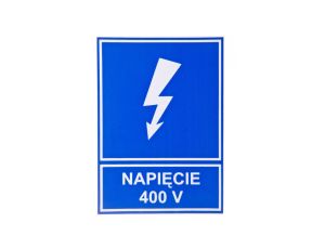 Tabliczka /znak informacyjny/ TZI 52X74S NAP.400V E04TZ-01041110900 /10szt./