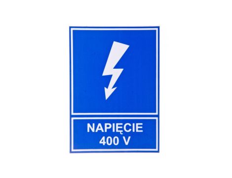 Tabliczka /znak informacyjny/ TZI 52X74S NAP.400V E04TZ-01041110900 /10szt./