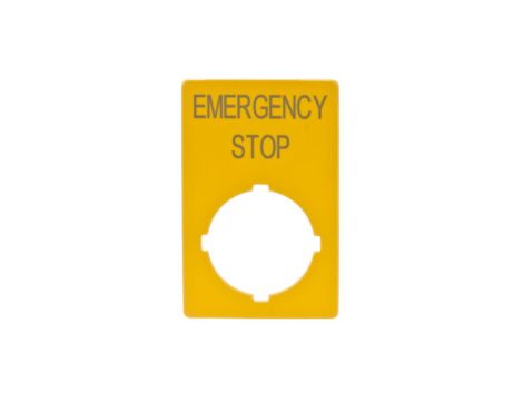 Tabliczka opisowa żółta prostokątna EMERGENCY STOP M22-XZK-GB99 216472