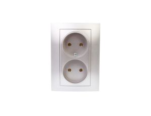 CARLA Gniazdo podwójne b/u srebrne 1741-06