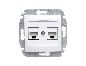CARLA Gniazdo komputerowe podwójne 2xRJ45 cat 5e białe 1749-10