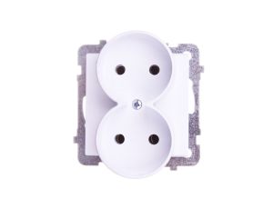 SONATA Gniazdo podwójne b/u białe GP-2RR/m/00