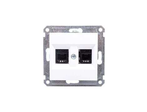 Lumina Gniazdo telefoniczne podwójne białe WL2020