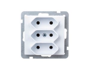 SONATA Gniazdo potrójne b/u 2,5A EURO białe GP-3R/m/00