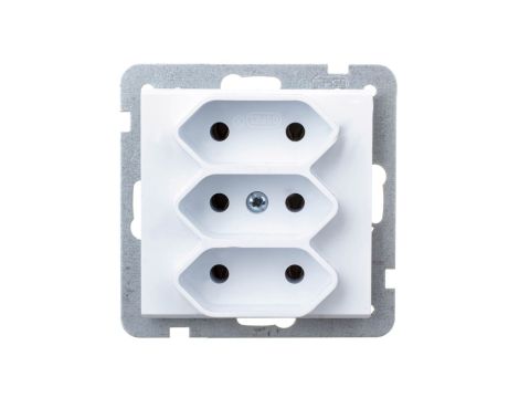 SONATA Gniazdo potrójne b/u 2,5A EURO białe GP-3R/m/00