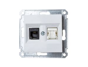 Lumina Gniazdo teleinformatyczne RJ11/12 + RJ45 białe WL2210