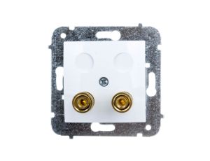 CARLA Gniazdo głośnikowe pojedyncze białe 1757-10